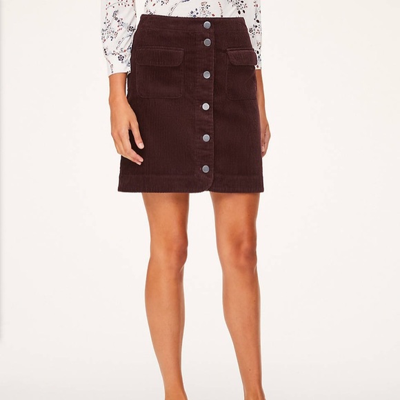 LOFT Corduroy button down skirt- NWT never worn! - Picture 2 of 9